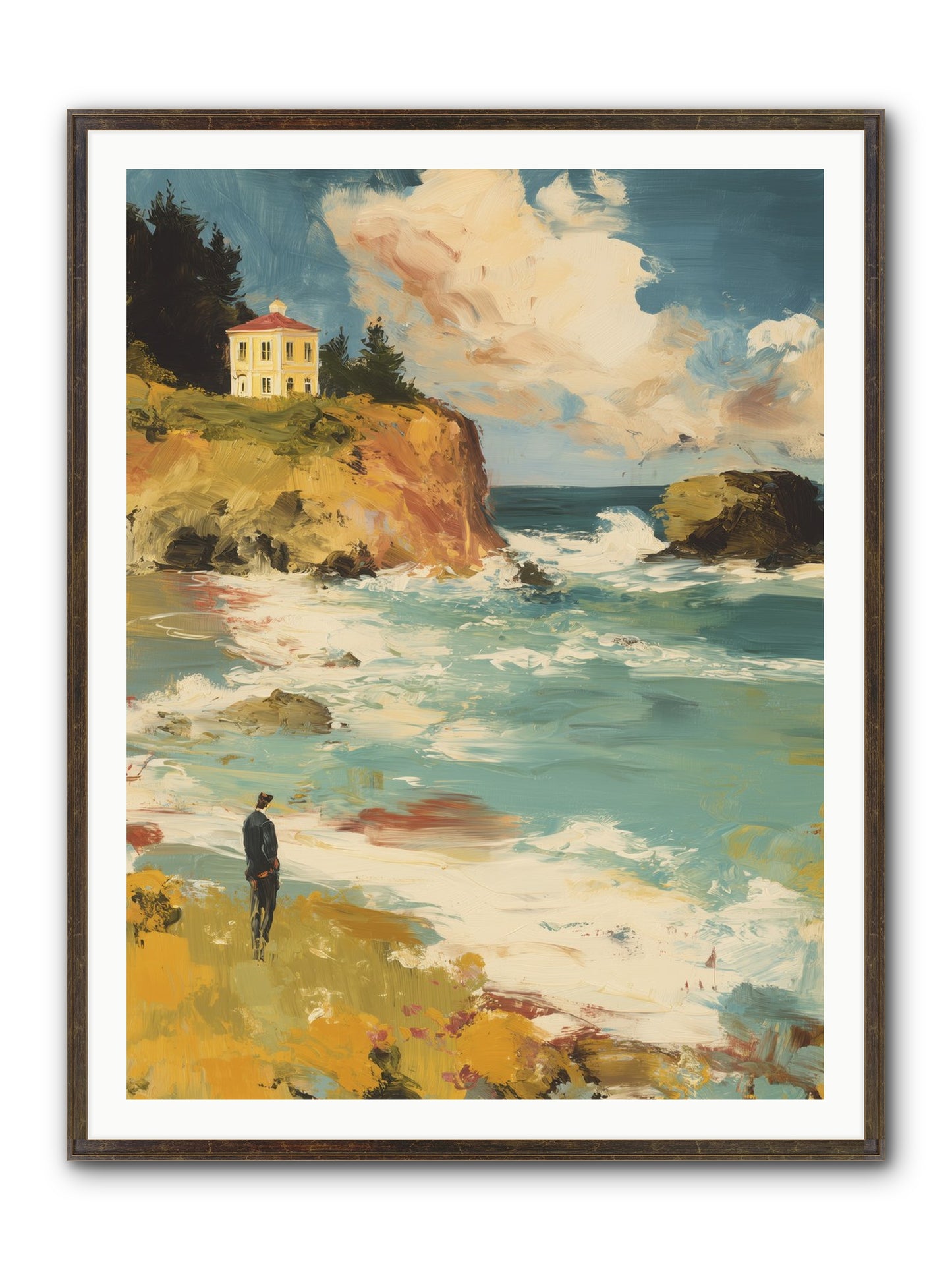 Terraced Splendor Framed Print - Slimwoods Black/Gold 36x48