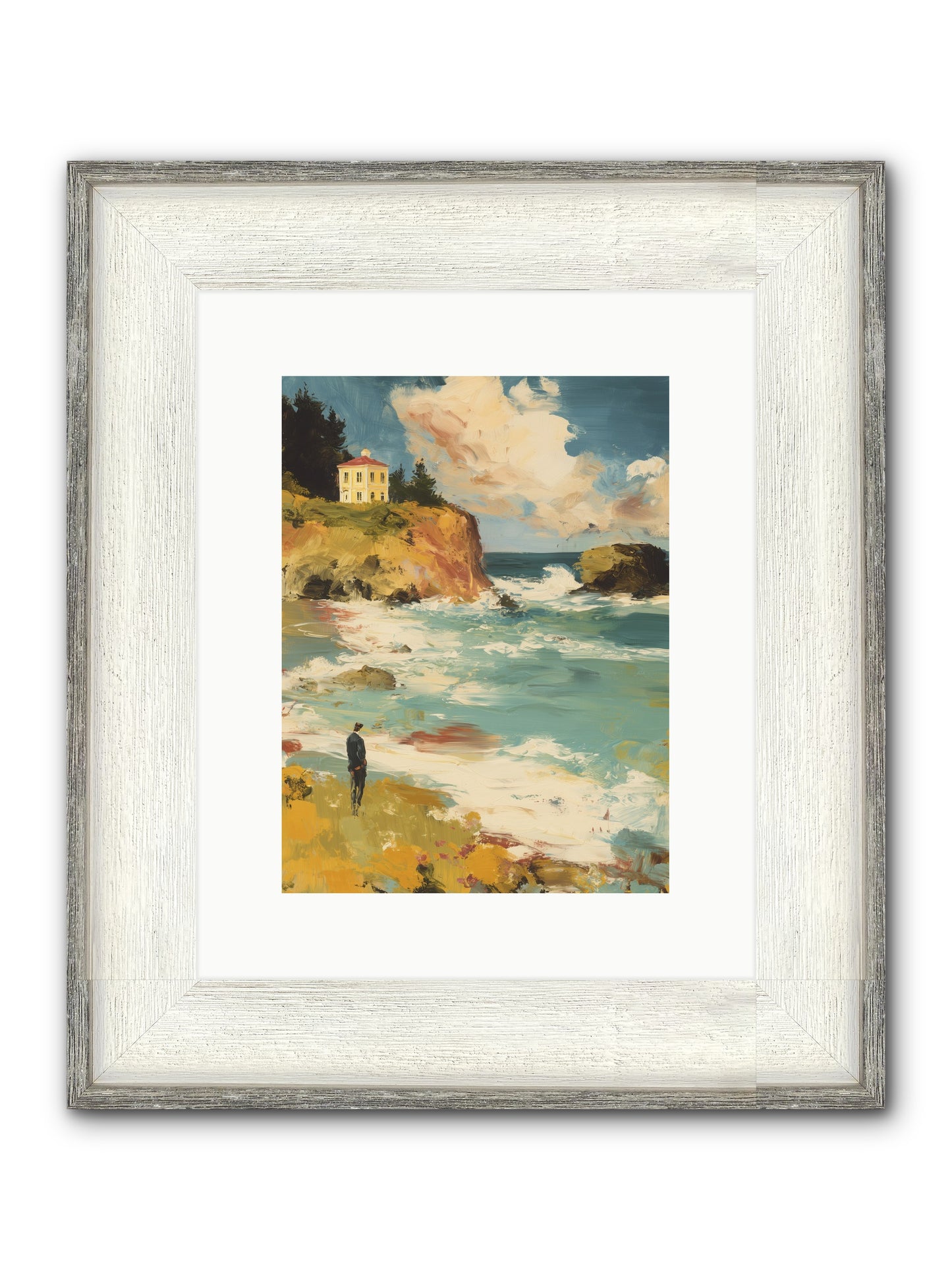 Terraced Splendor Framed Print - Driftwood White 9x12