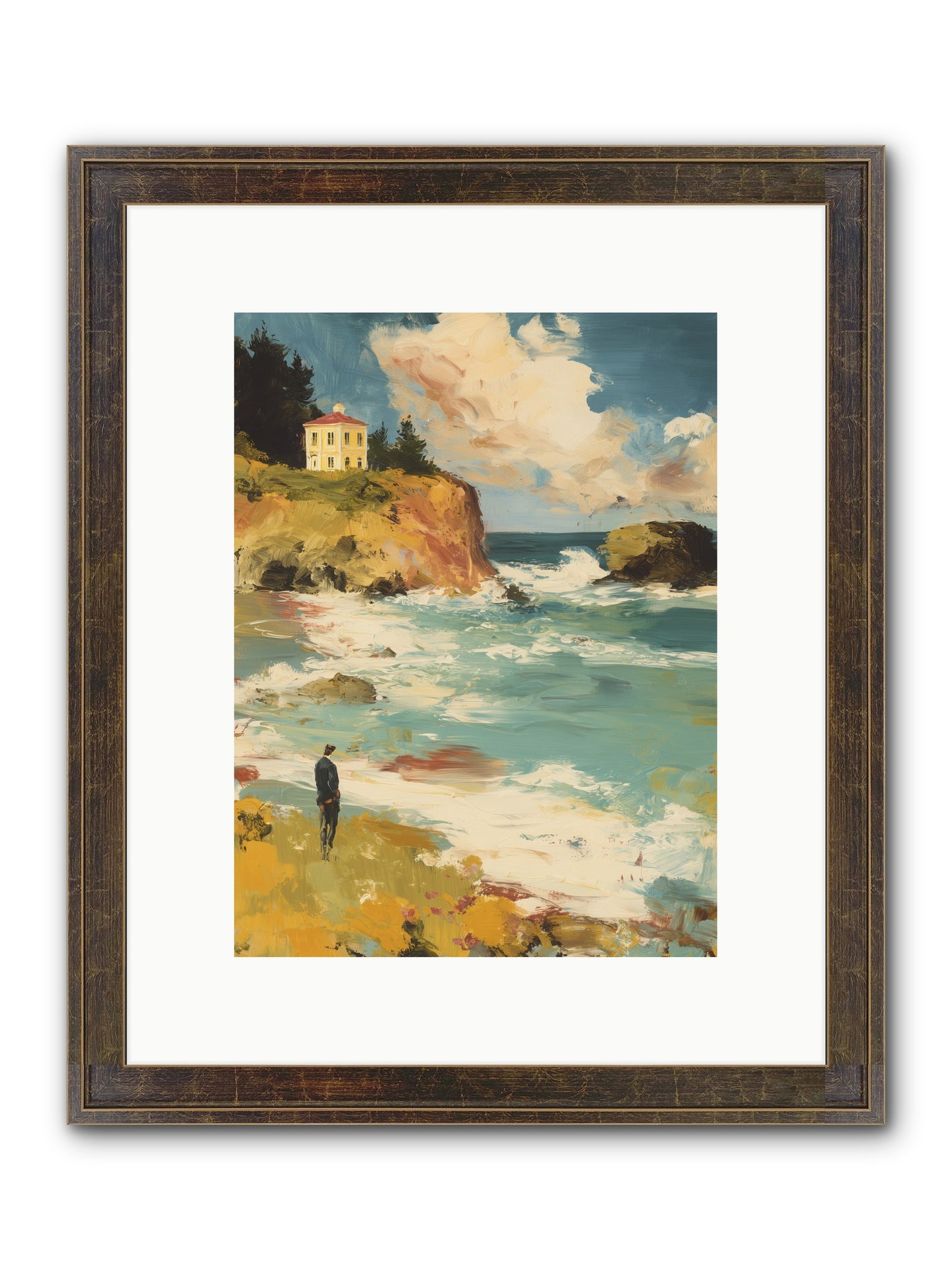 Terraced Splendor Framed Print - Slimwoods Black/Gold 9x12