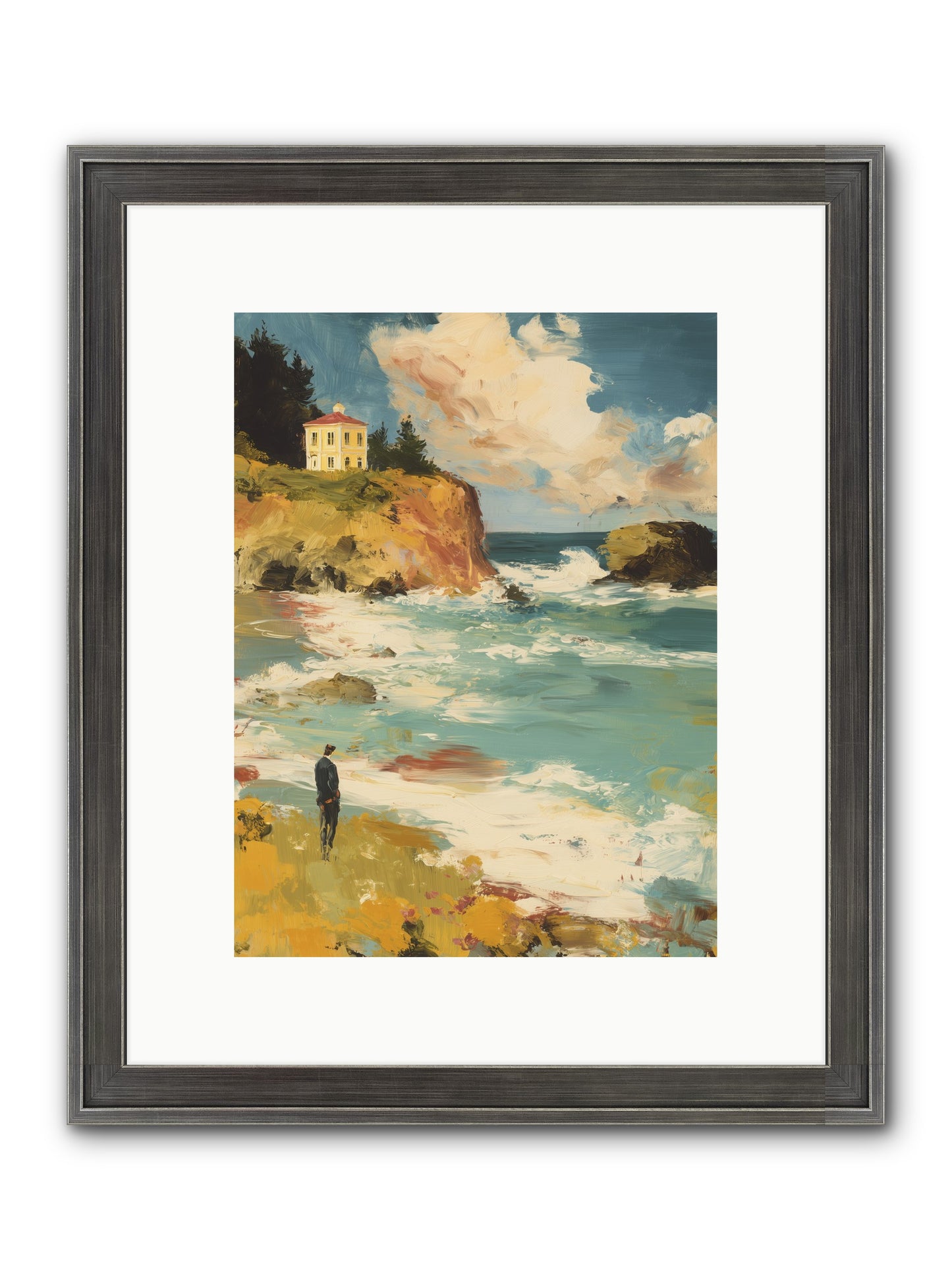 Terraced Splendor Framed Print - Slimwoods Black/Silver 9x12