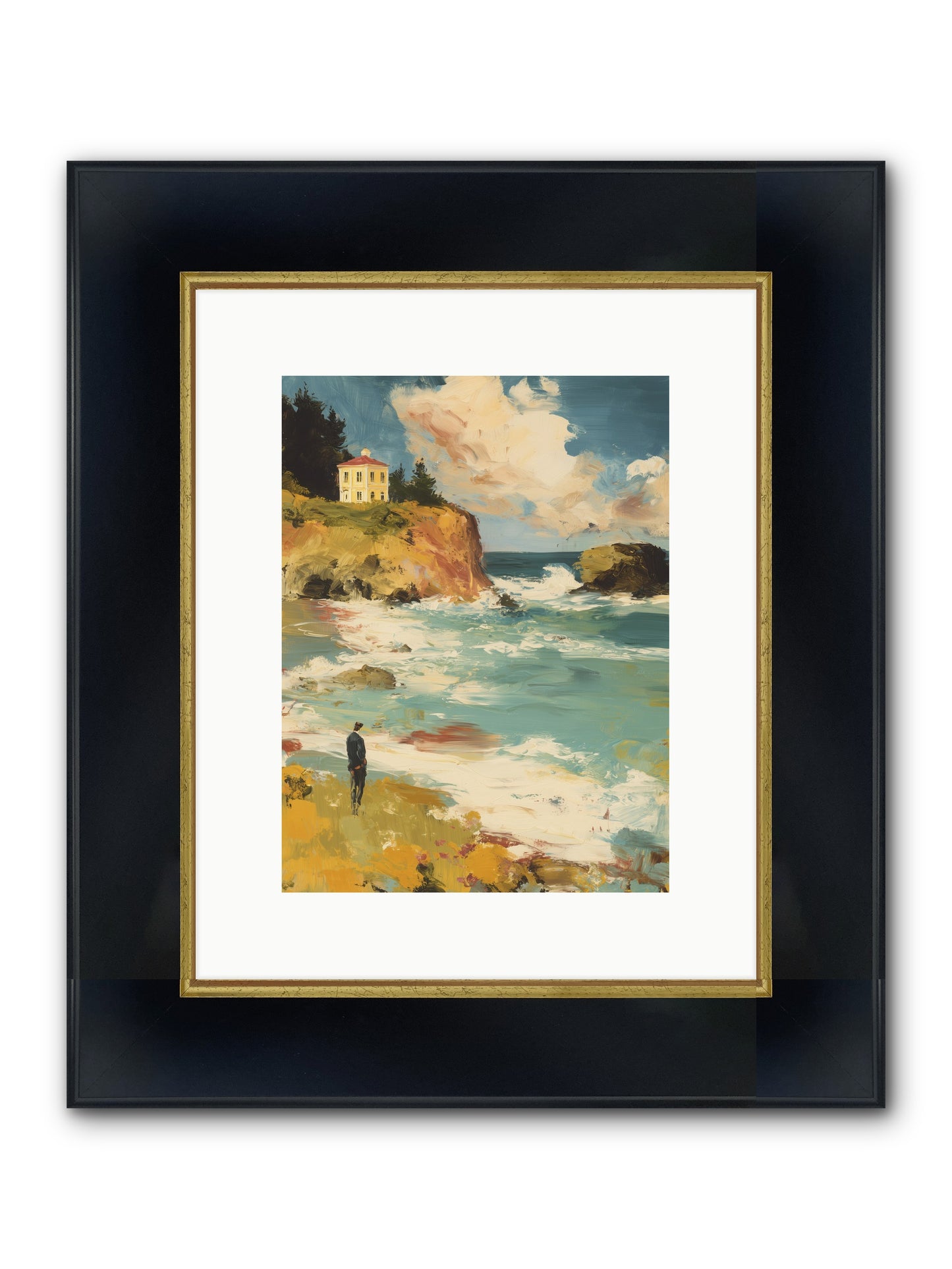 Terraced Splendor Framed Print - Wide Black w/Gold 9x12