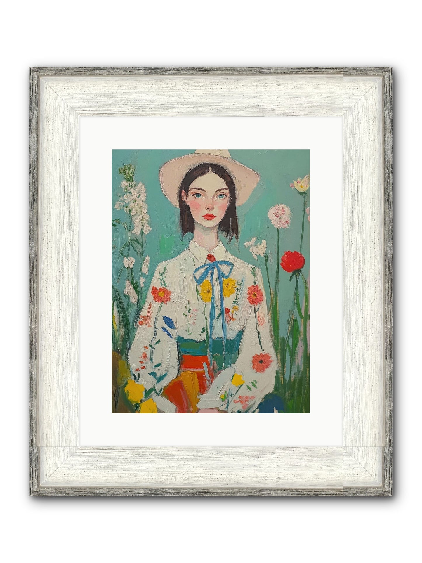 Terracotta Wind Framed Print - Driftwood White 12x16