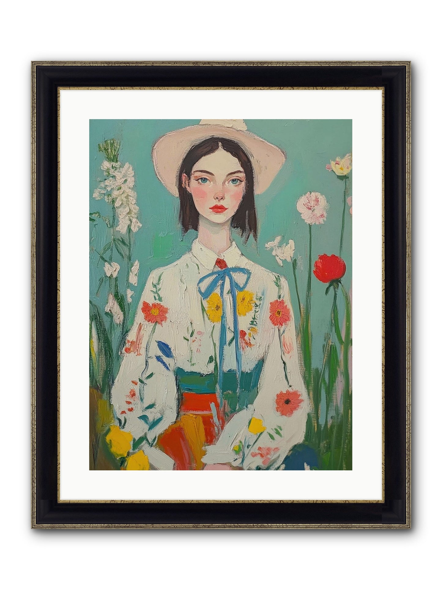 Terracotta Wind Framed Print - Black & Gold 18x24