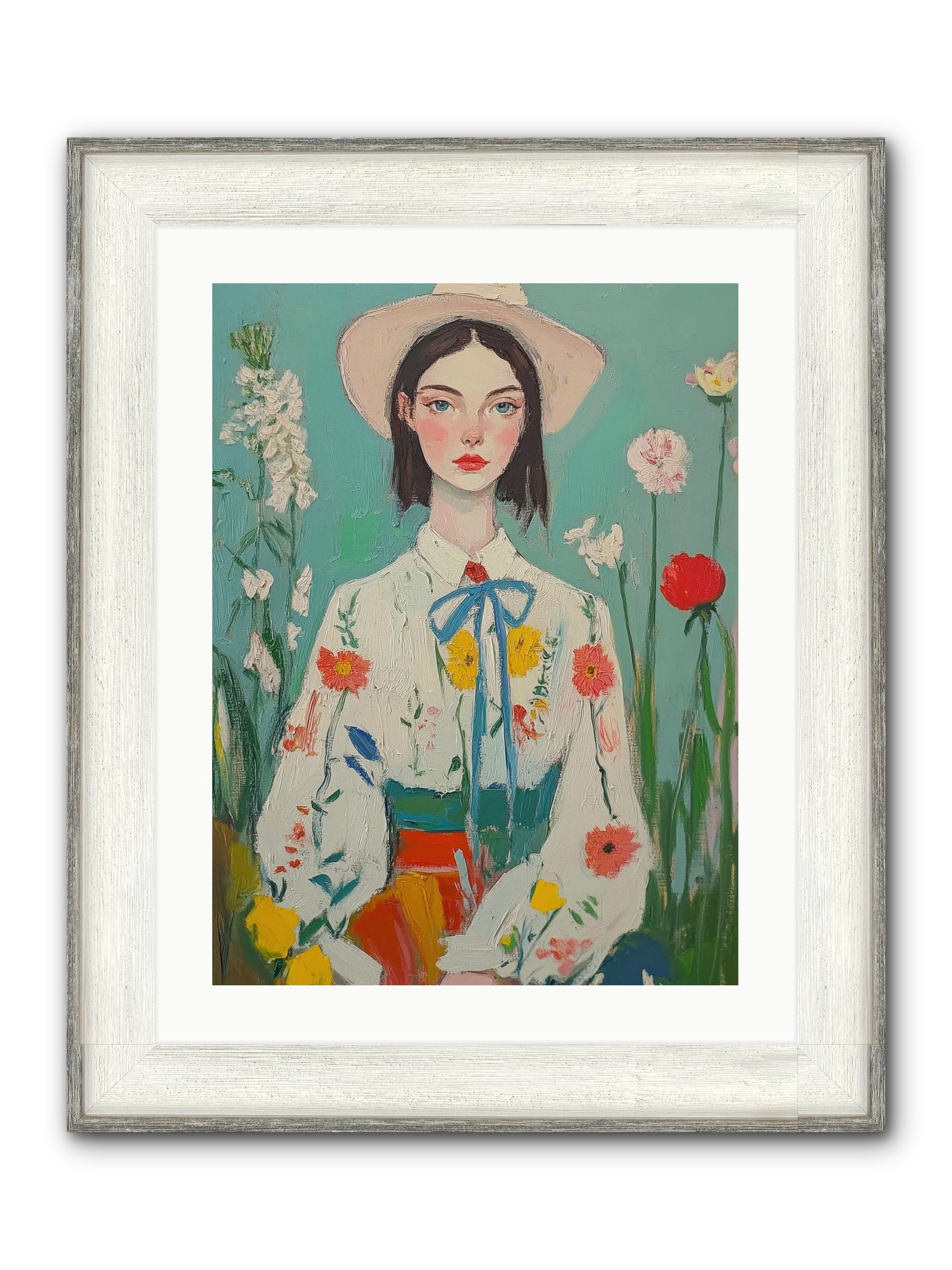 Terracotta Wind Framed Print - Driftwood White 18x24