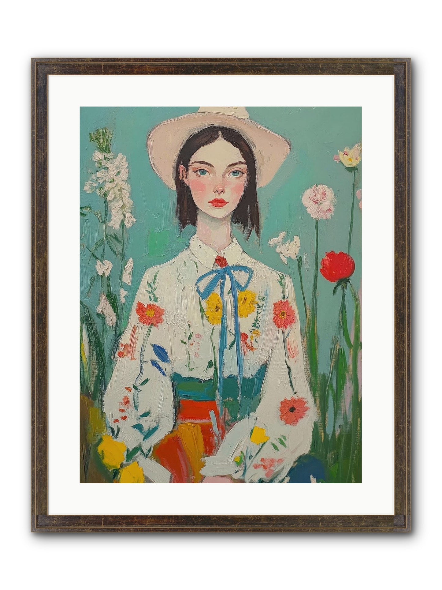 Terracotta Wind Framed Print - Slimwoods Black/Gold 18x24