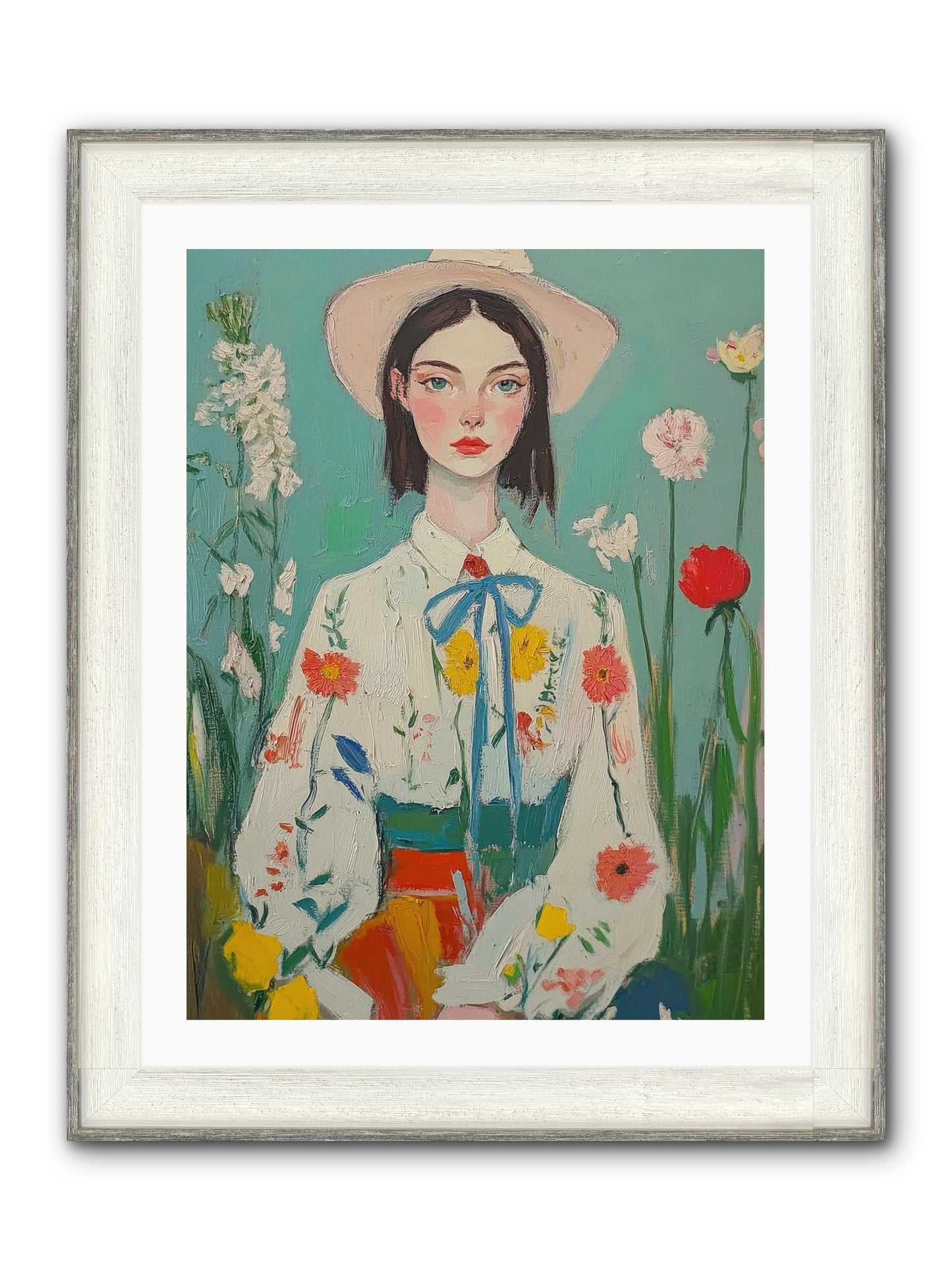 Terracotta Wind Framed Print - Driftwood White 24x32