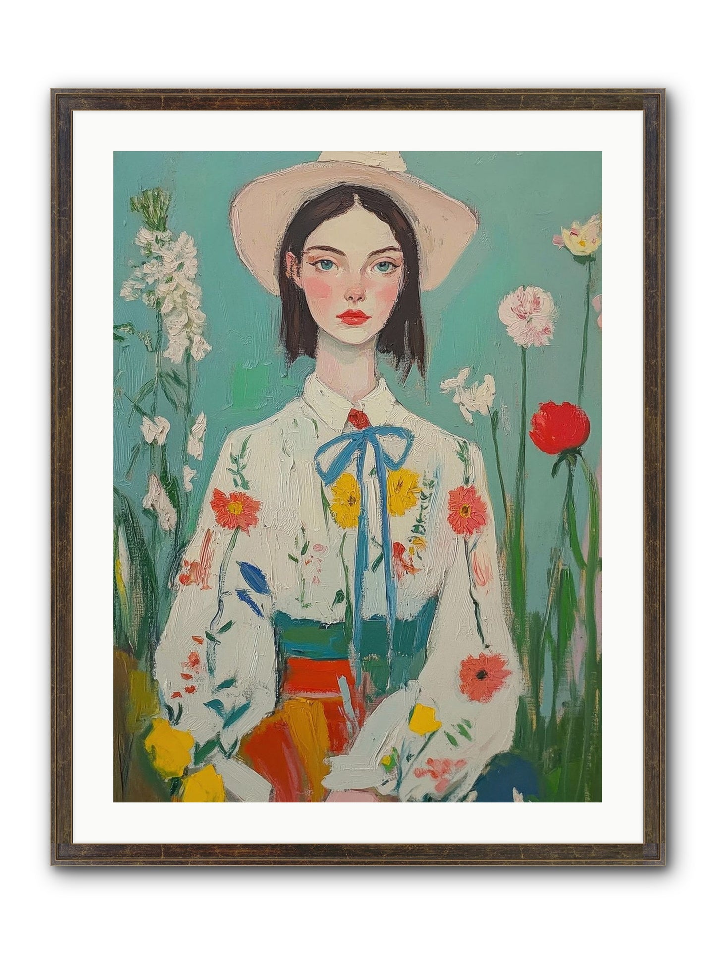 Terracotta Wind Framed Print - Slimwoods Black/Gold 24x32