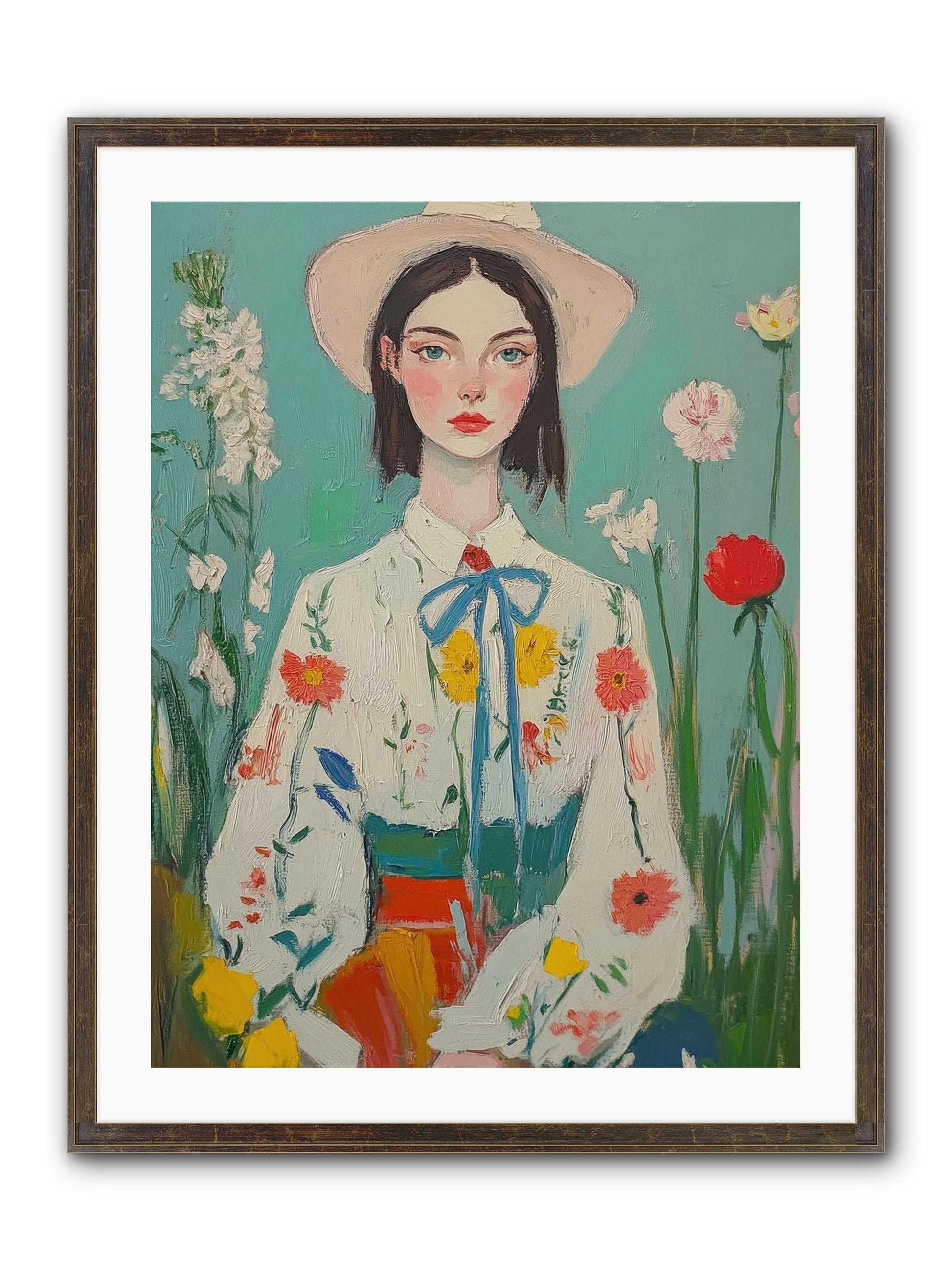 Terracotta Wind Framed Print - Slimwoods Black/Gold 24x32