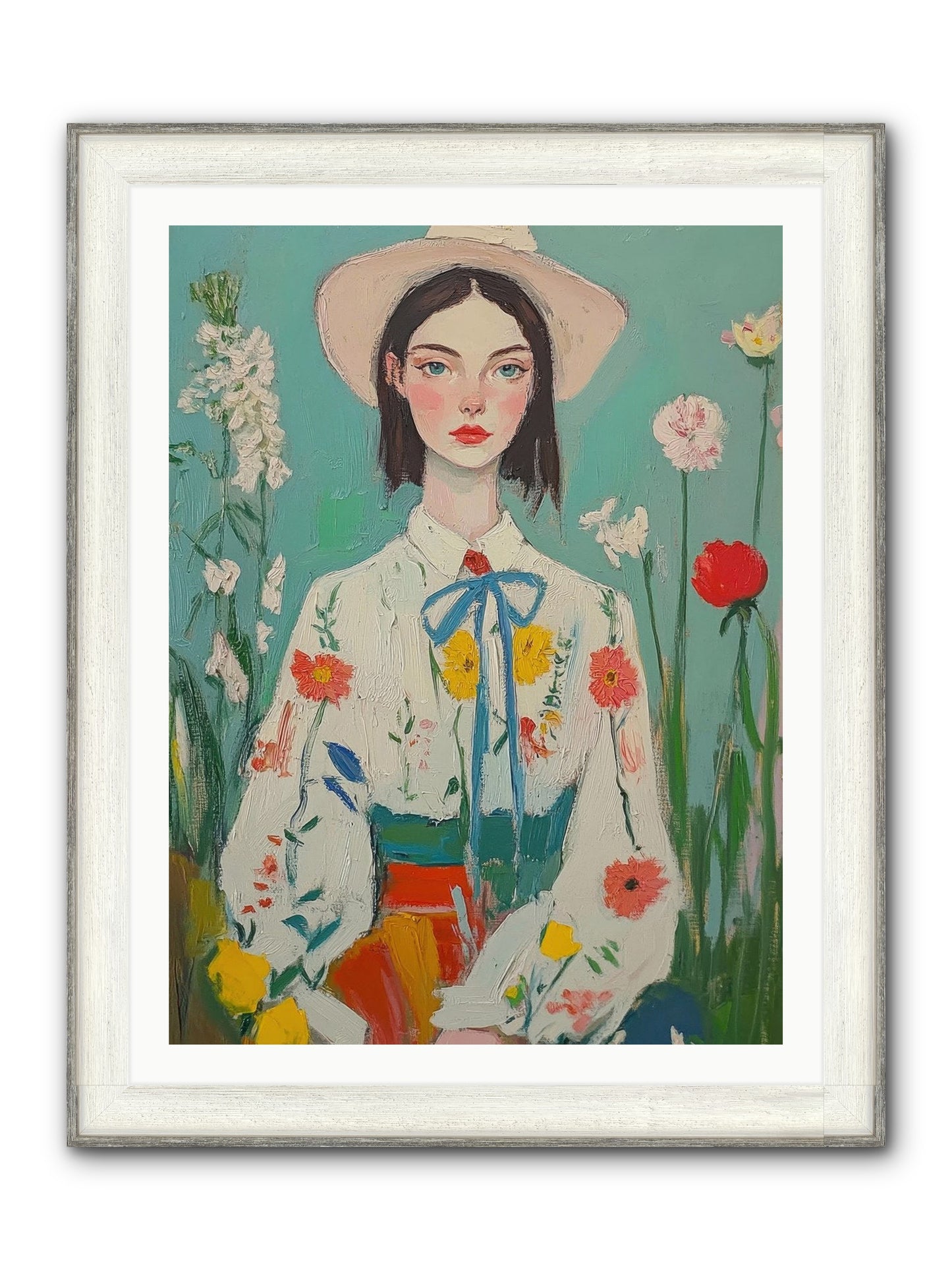 Terracotta Wind Framed Print - Driftwood White 30x40