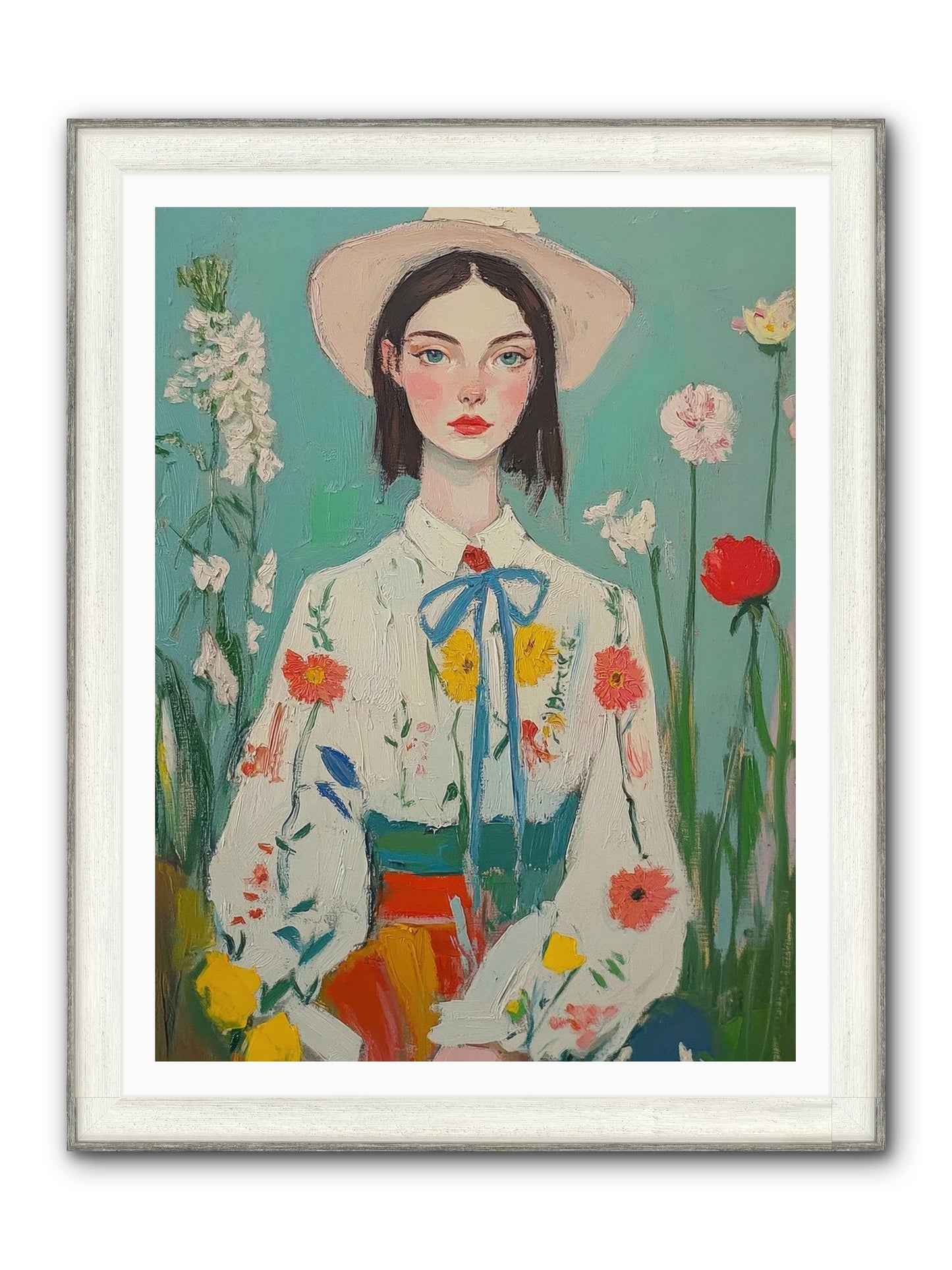 Terracotta Wind Framed Print - Driftwood White 36x48