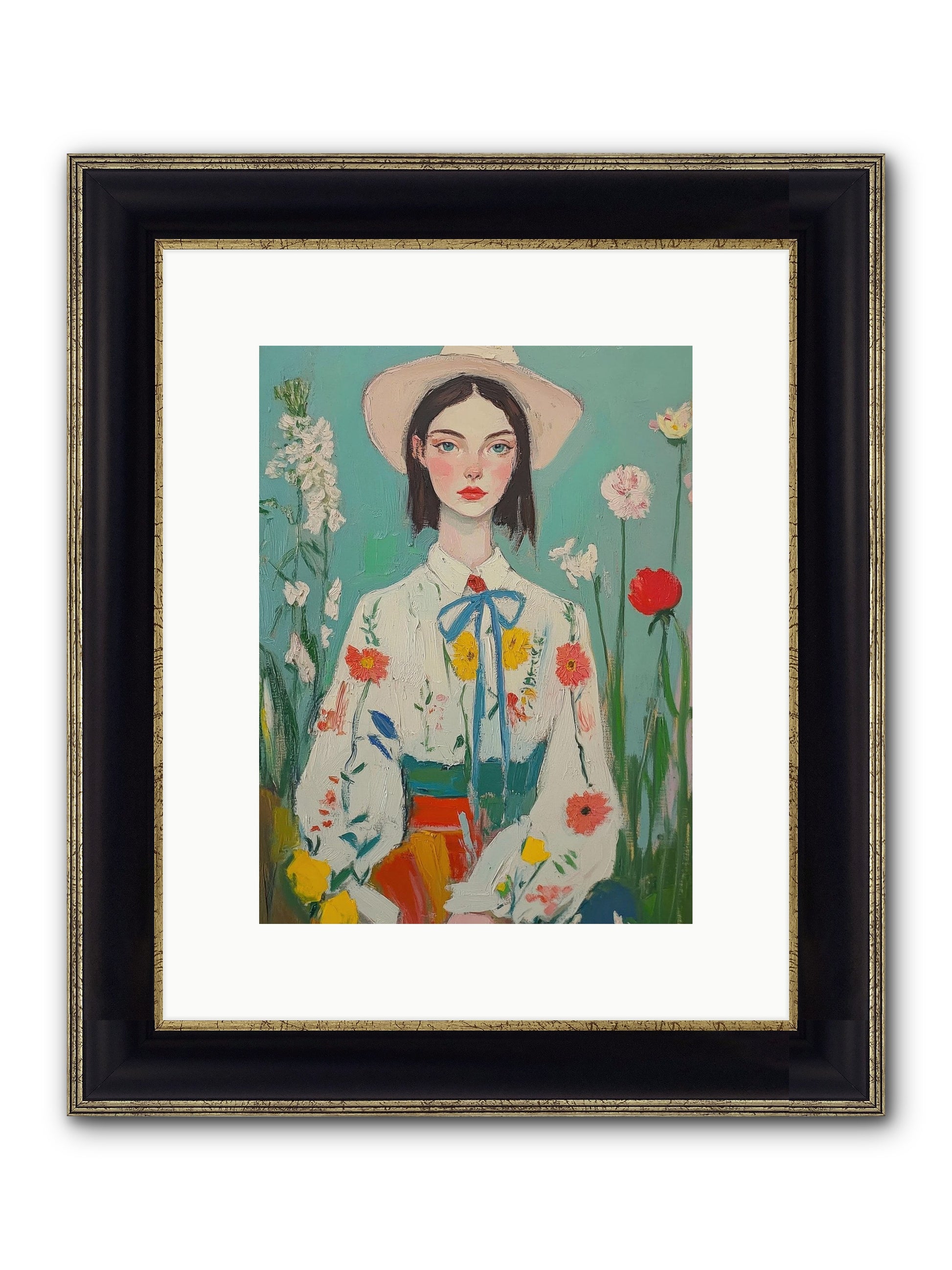Terracotta Wind Framed Print - Black & Gold 9x12