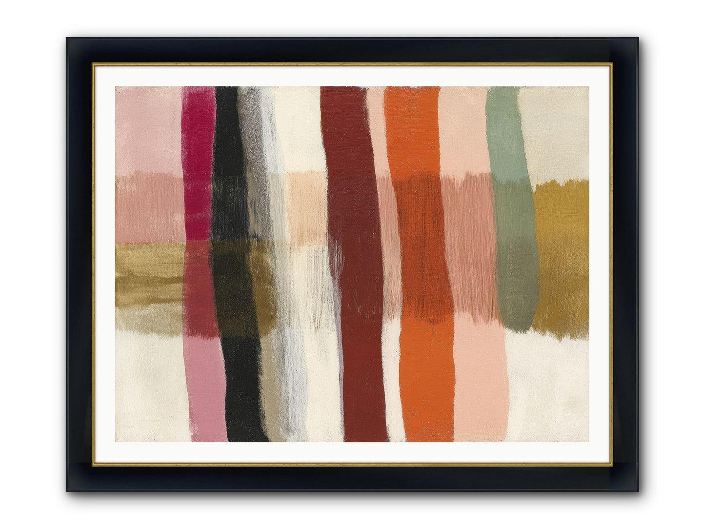 Tether No.3 Framed Print - Wide Black w/Gold 48x36