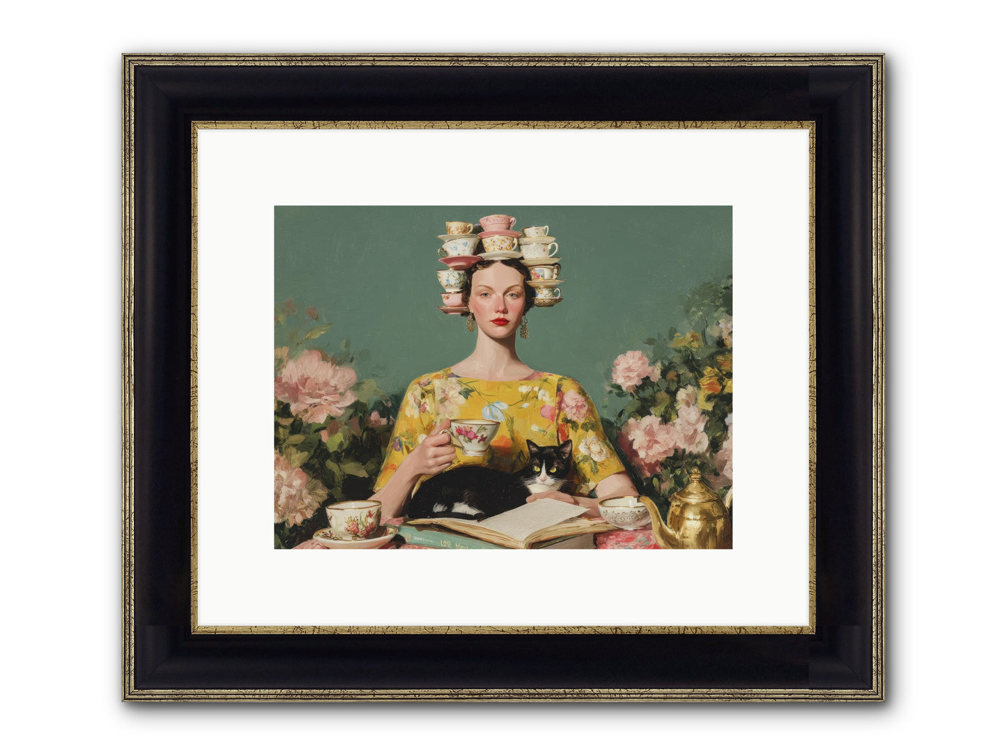 The Afternoon Empire Framed Print - Black & Gold 12x9