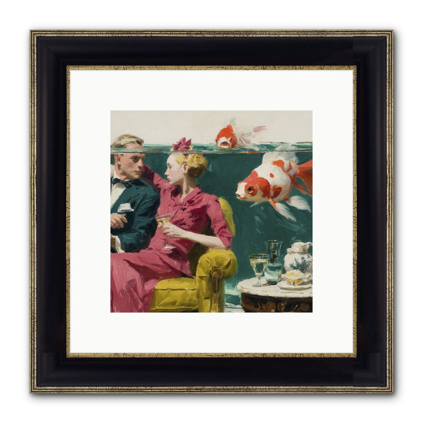 The Afternoon Revision Framed Print - Black & Gold 10x10