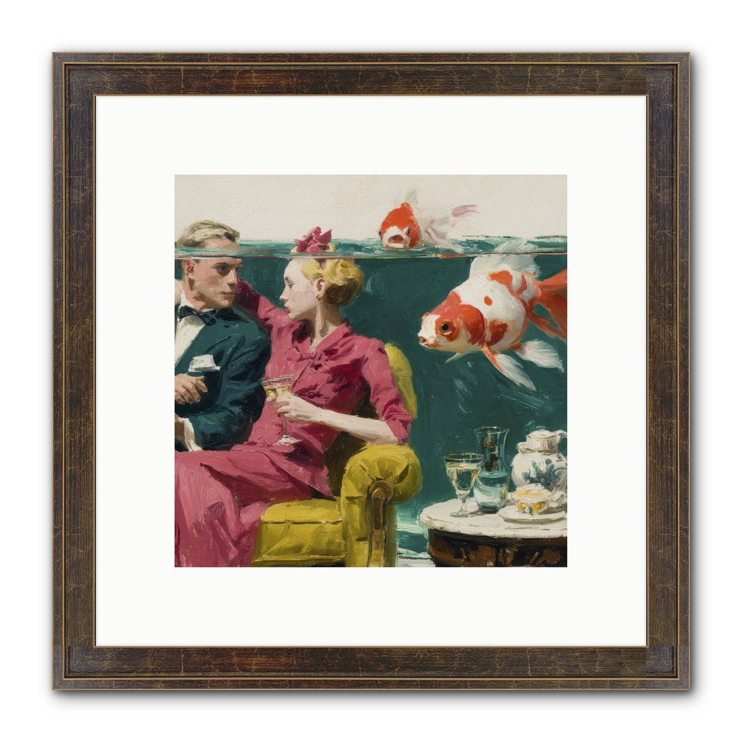 The Afternoon Revision Framed Print - Slimwoods Black/Gold 10x10