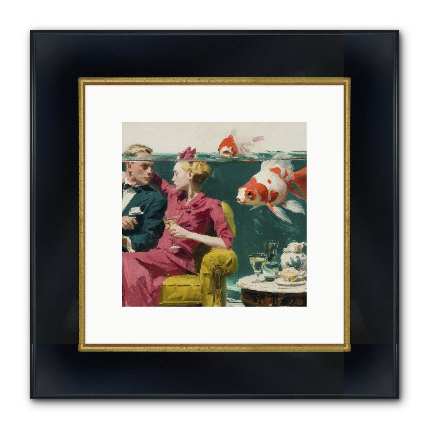 The Afternoon Revision Framed Print - Wide Black w/Gold 10x10