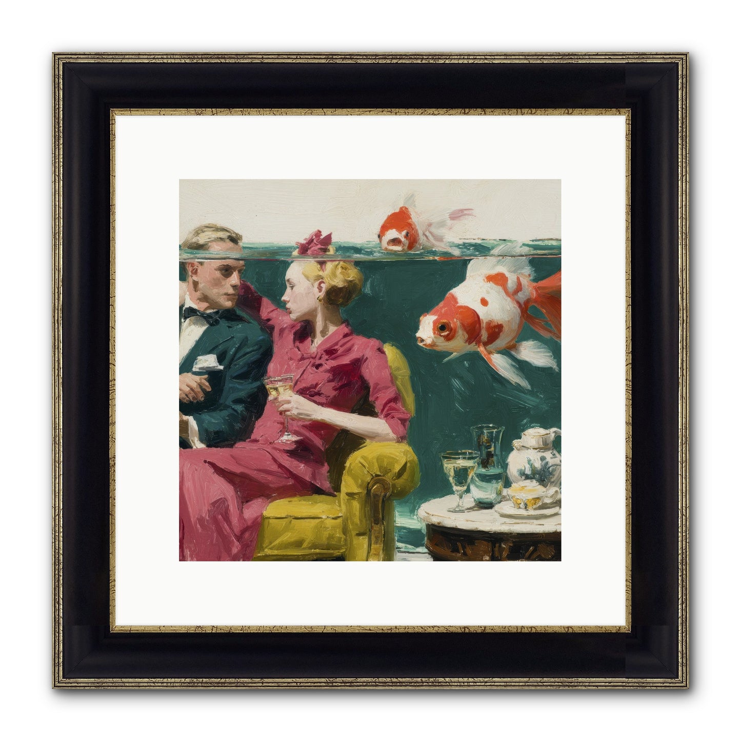 The Afternoon Revision Framed Print - Black & Gold 12x12