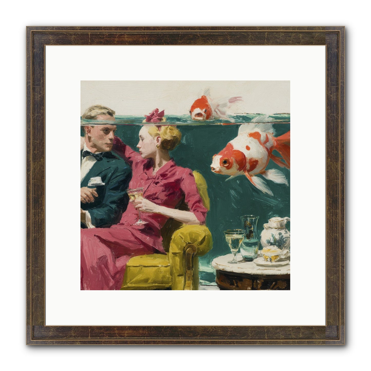 The Afternoon Revision Framed Print - Slimwoods Black/Gold 12x12