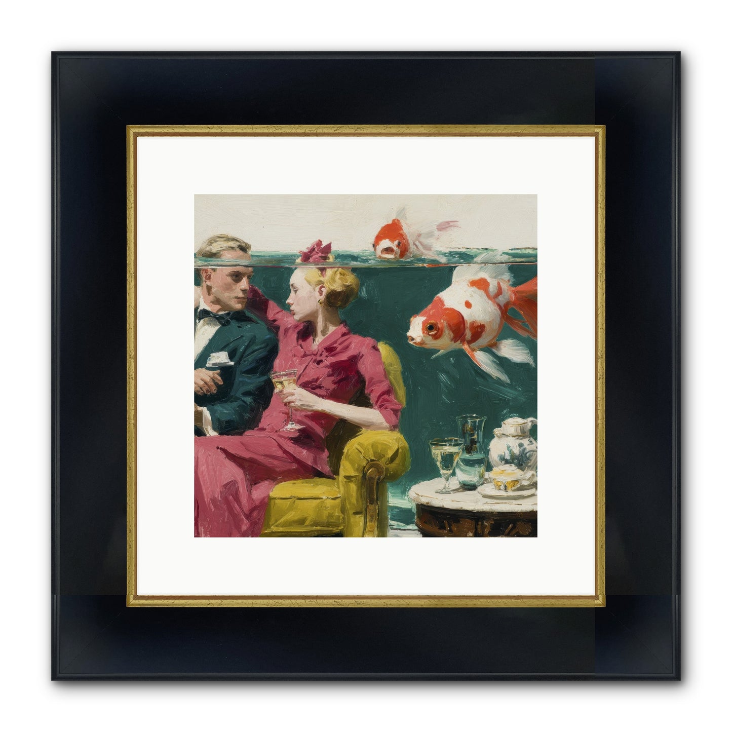 The Afternoon Revision Framed Print - Wide Black w/Gold 12x12