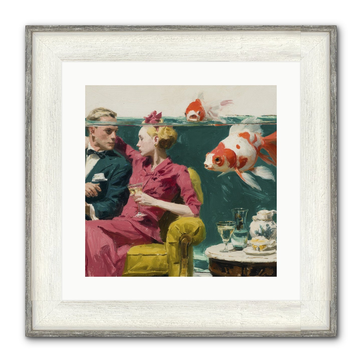 The Afternoon Revision Framed Print - Driftwood White 16x16