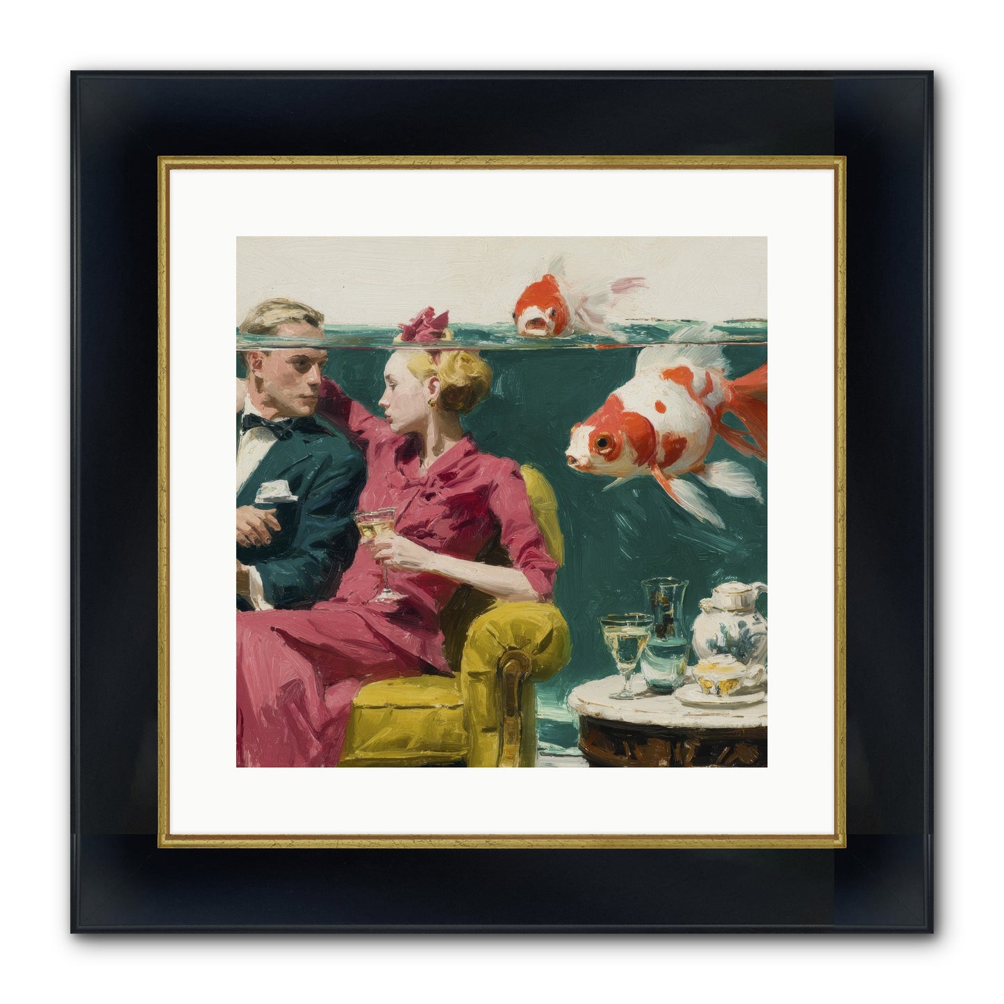 The Afternoon Revision Framed Print - Wide Black w/Gold 16x16