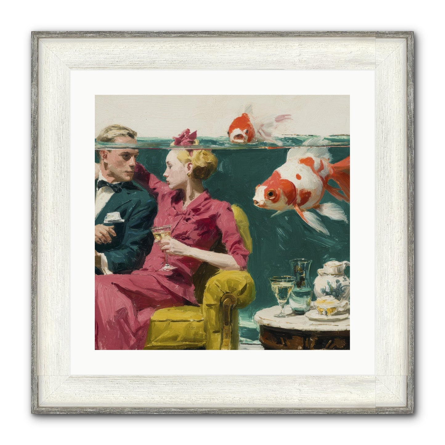 The Afternoon Revision Framed Print - Driftwood White 20x20