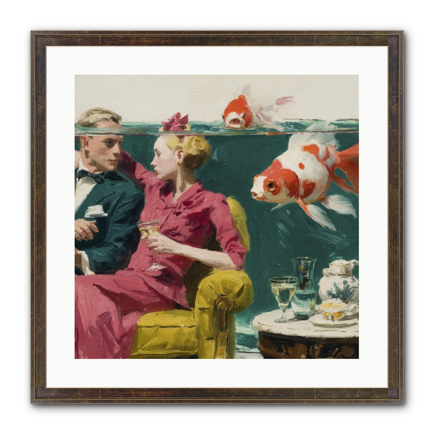 The Afternoon Revision Framed Print - Slimwoods Black/Gold 20x20