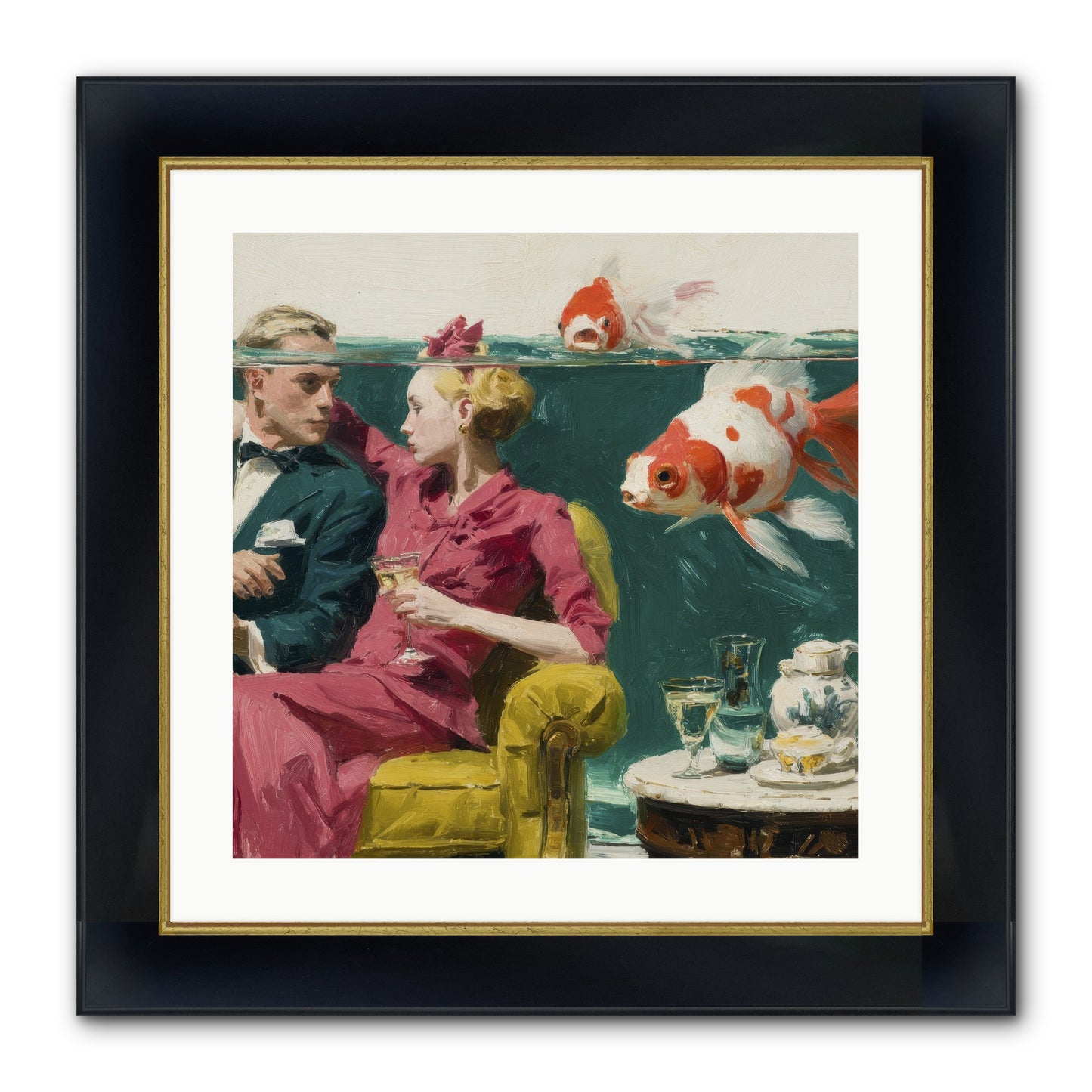 The Afternoon Revision Framed Print - Wide Black w/Gold 20x20