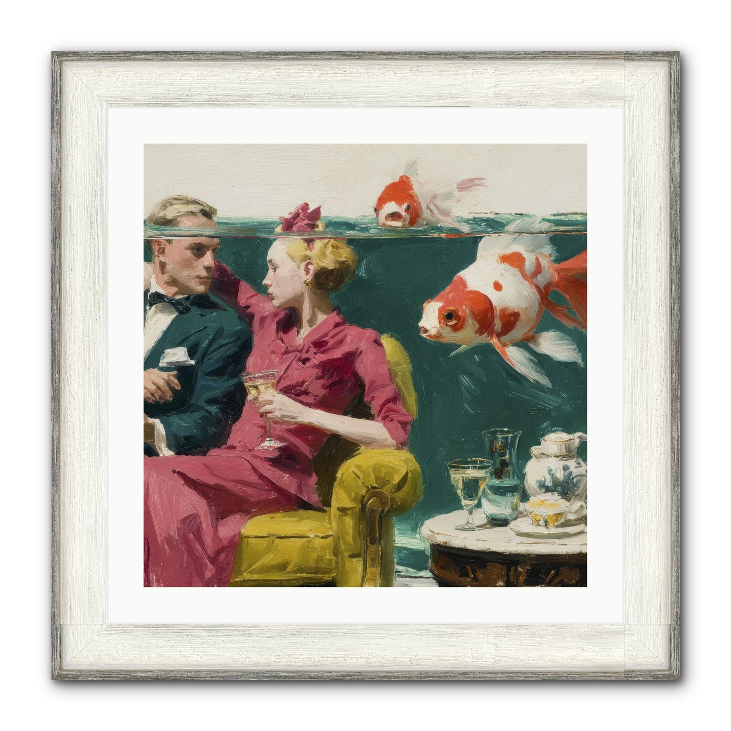 The Afternoon Revision Framed Print - Driftwood White 24x24
