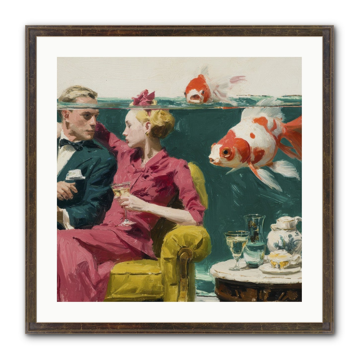 The Afternoon Revision Framed Print - Slimwoods Black/Gold 24x24