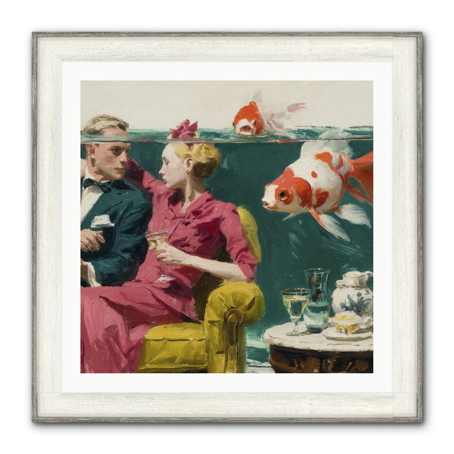 The Afternoon Revision Framed Print - Driftwood White 30x30