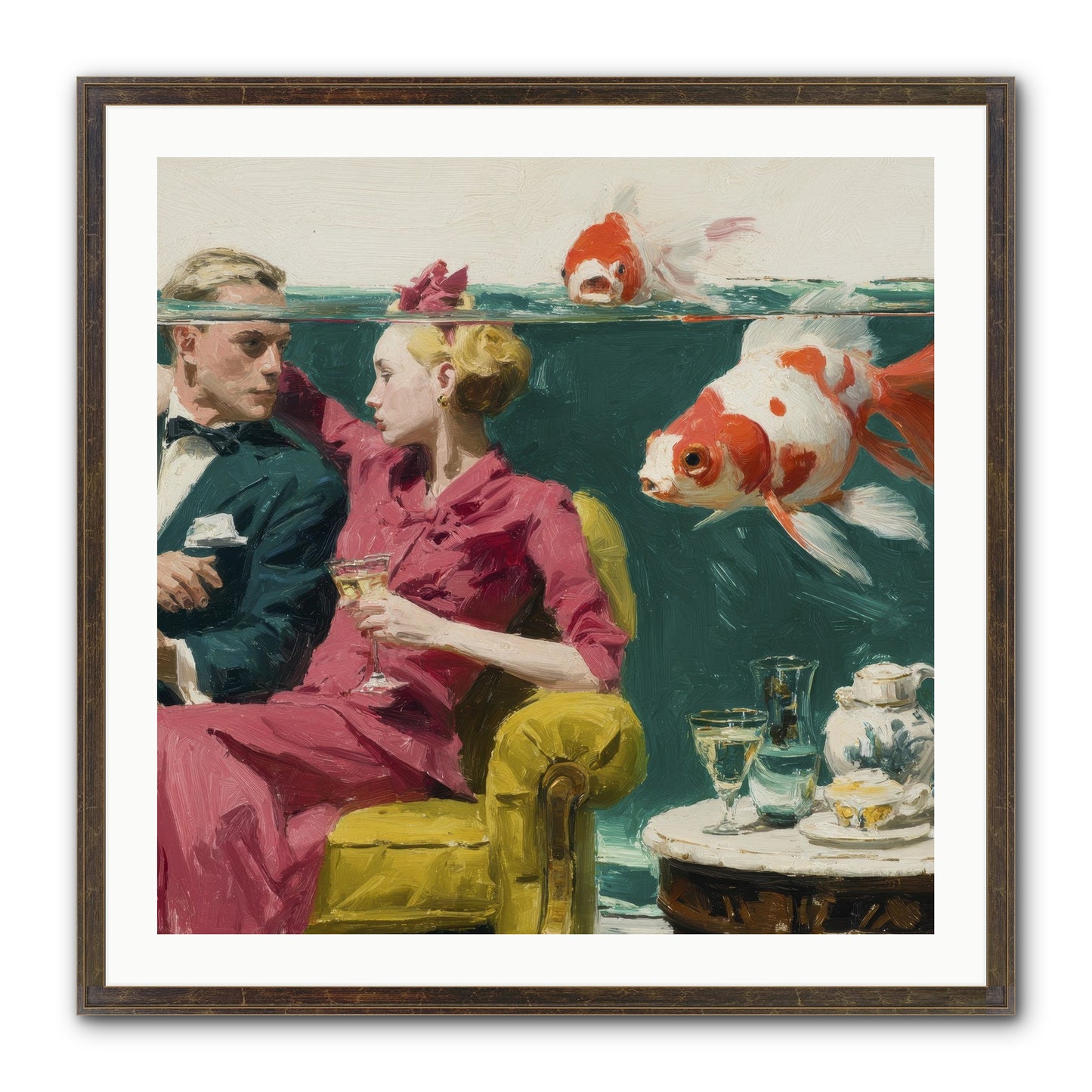 The Afternoon Revision Framed Print - Slimwoods Black/Gold 30x30