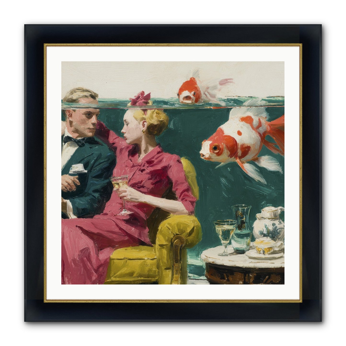 The Afternoon Revision Framed Print - Wide Black w/Gold 30x30