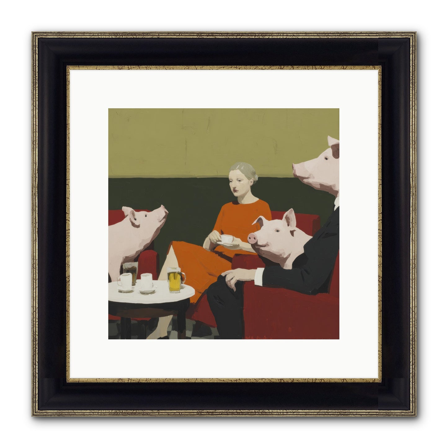 The Afternoon They Understood Everything Framed Print - Black & Gold 12x12