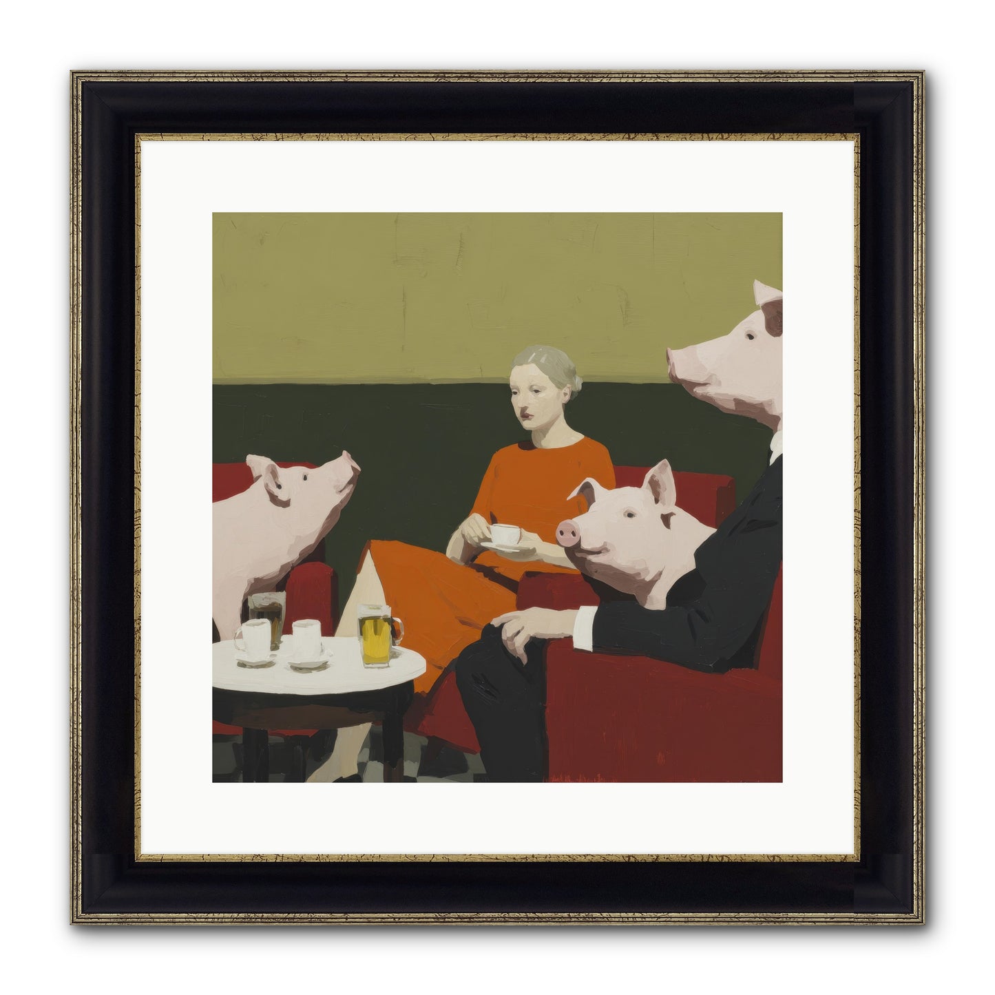 The Afternoon They Understood Everything Framed Print - Black & Gold 16x16