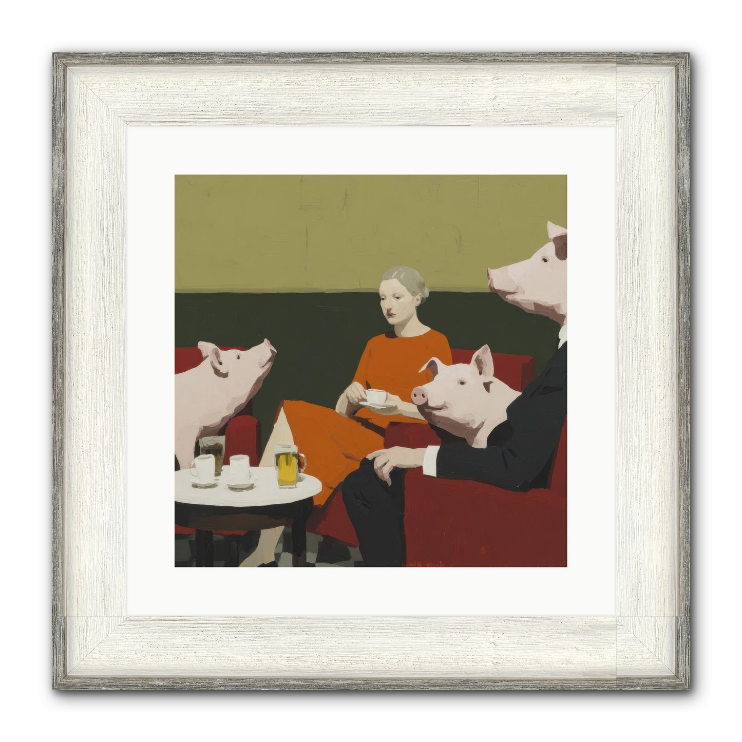 The Afternoon They Understood Everything Framed Print - Driftwood White 16x16