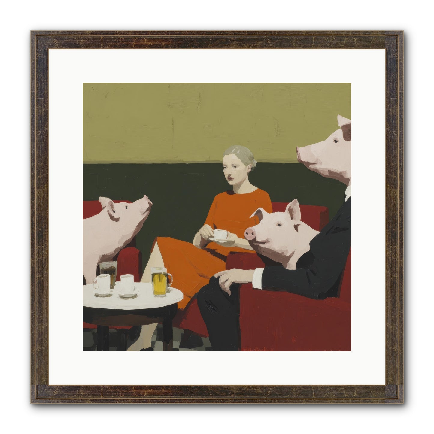 The Afternoon They Understood Everything Framed Print - Slimwoods Black/Gold 16x16