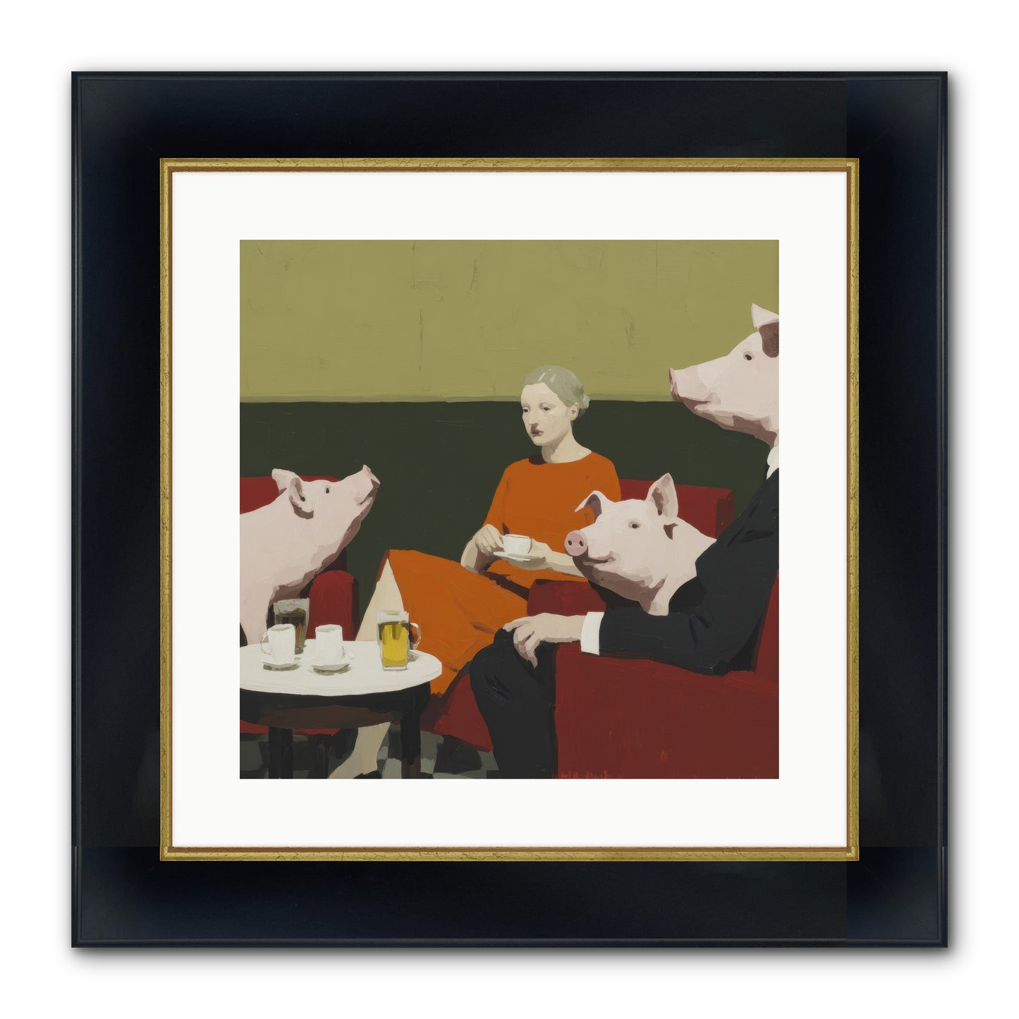 The Afternoon They Understood Everything Framed Print - Wide Black w/Gold 16x16