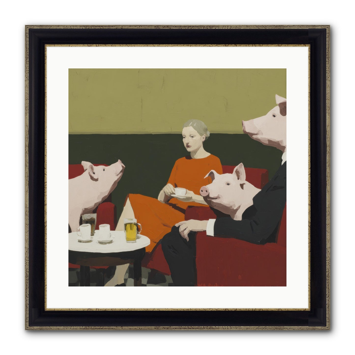 The Afternoon They Understood Everything Framed Print - Black & Gold 20x20