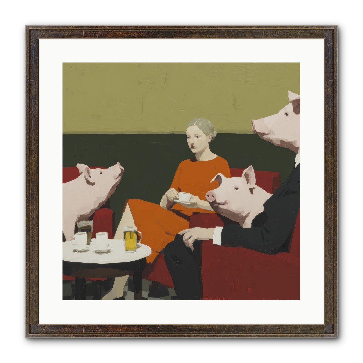 The Afternoon They Understood Everything Framed Print - Slimwoods Black/Gold 20x20