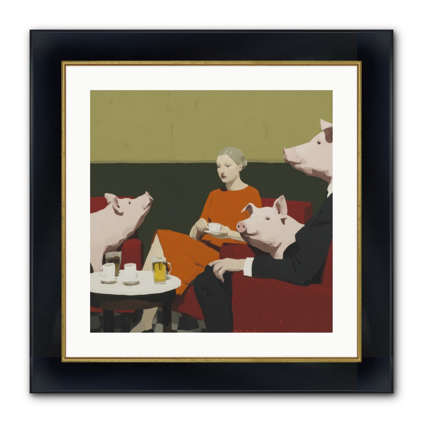 The Afternoon They Understood Everything Framed Print - Wide Black w/Gold 20x20