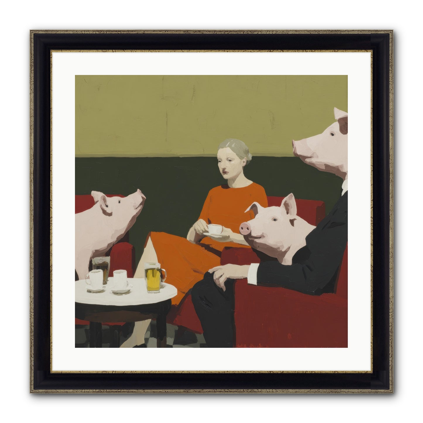 The Afternoon They Understood Everything Framed Print - Black & Gold 24x24