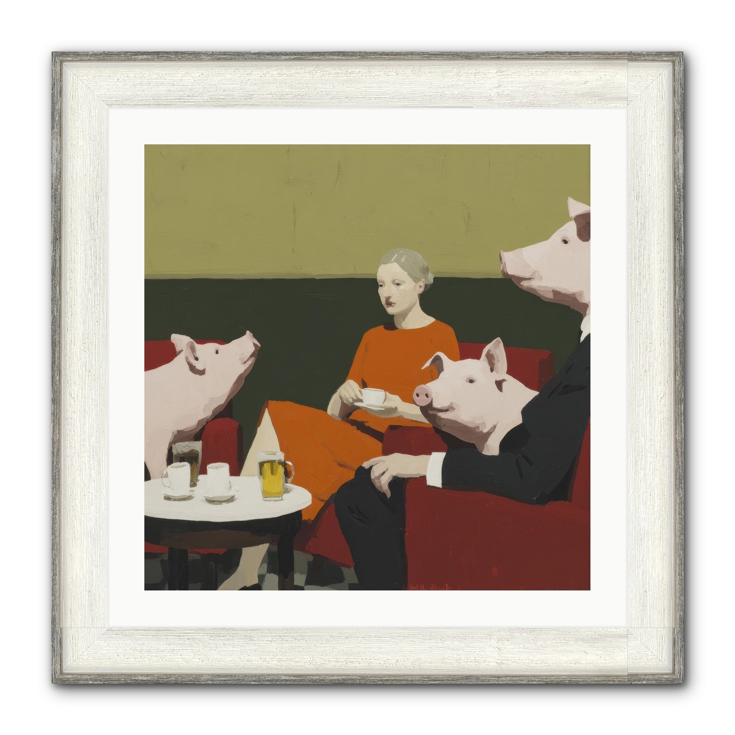 The Afternoon They Understood Everything Framed Print - Driftwood White 24x24