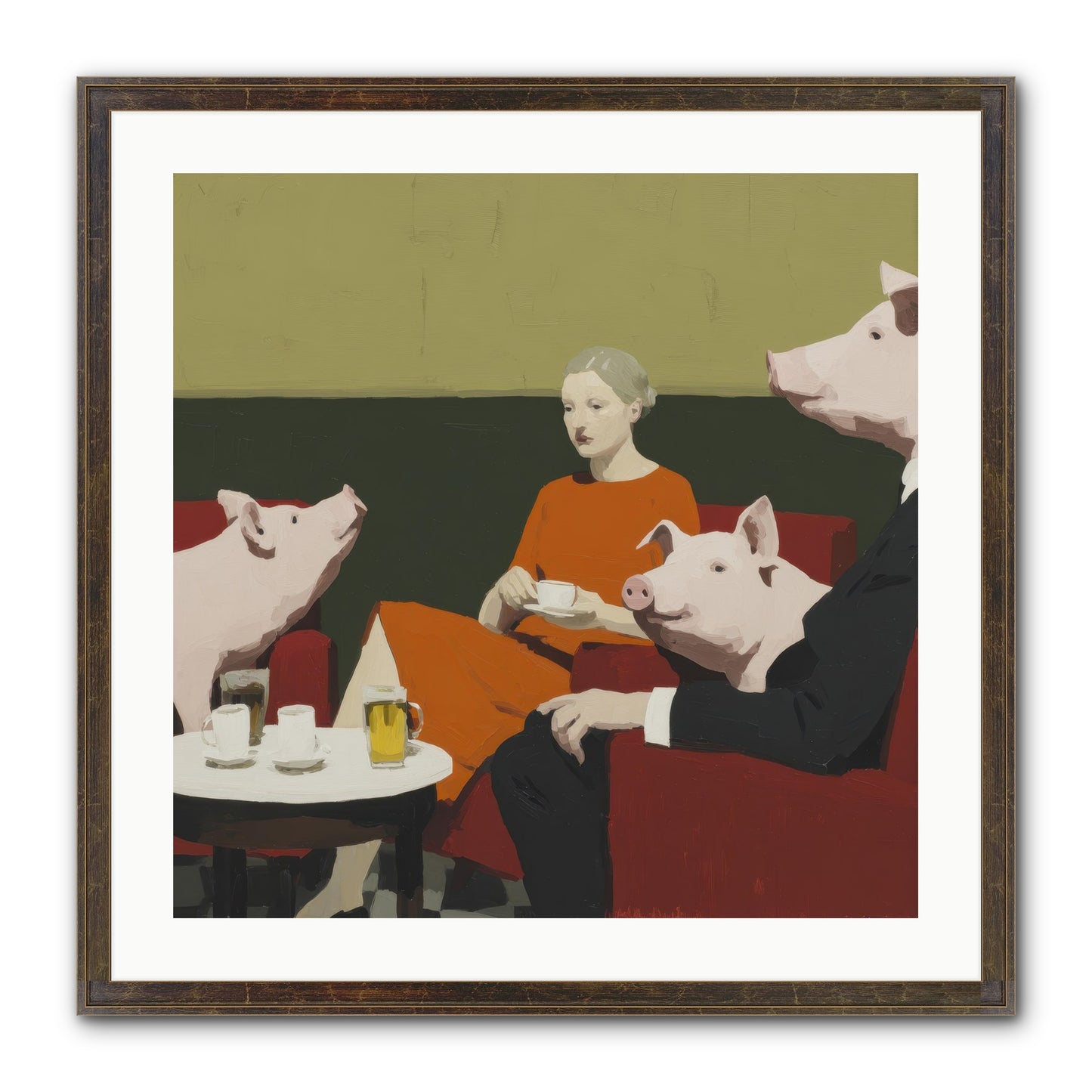 The Afternoon They Understood Everything Framed Print - Slimwoods Black/Gold 24x24