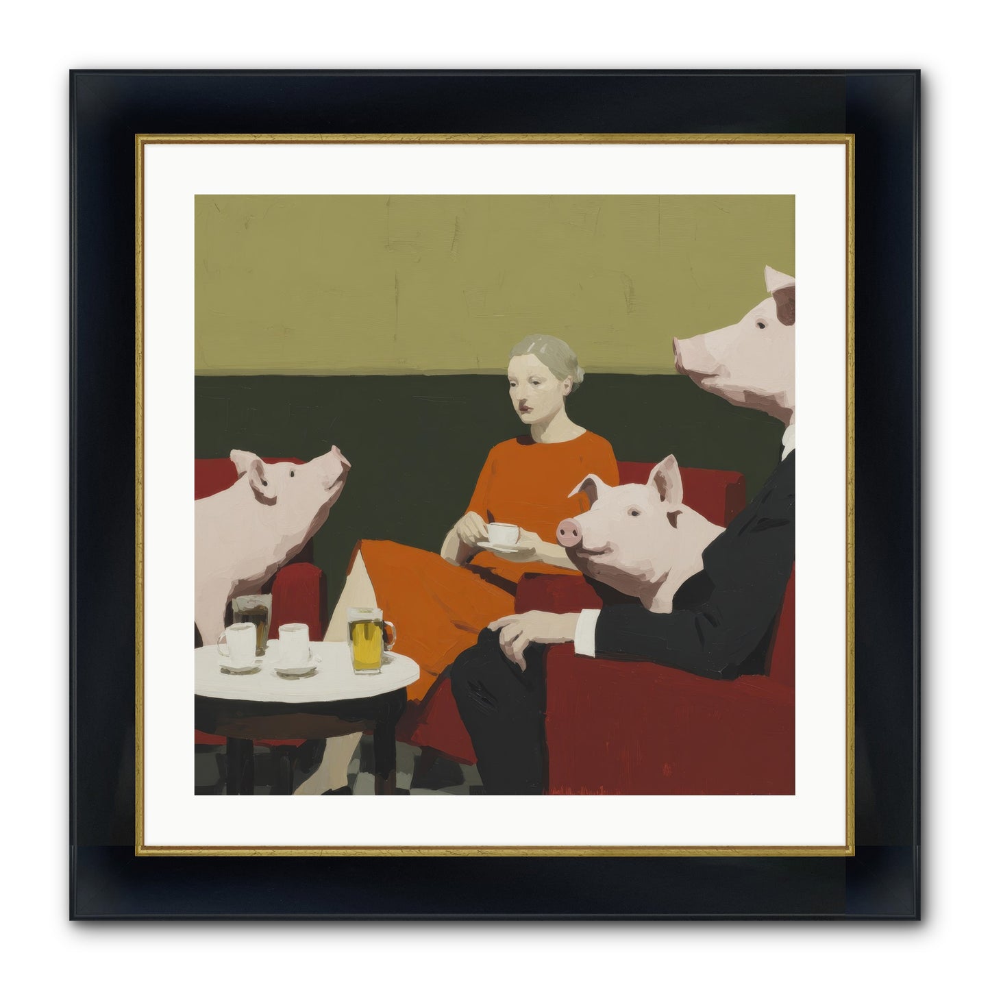 The Afternoon They Understood Everything Framed Print - Wide Black w/Gold 24x24