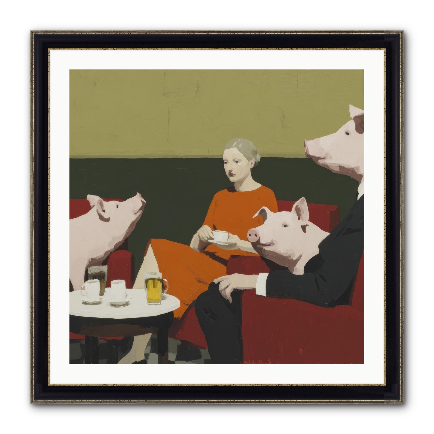 The Afternoon They Understood Everything Framed Print - Black & Gold 30x30