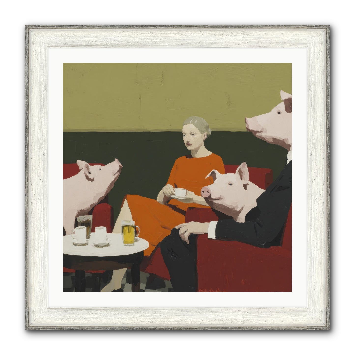 The Afternoon They Understood Everything Framed Print - Driftwood White 30x30