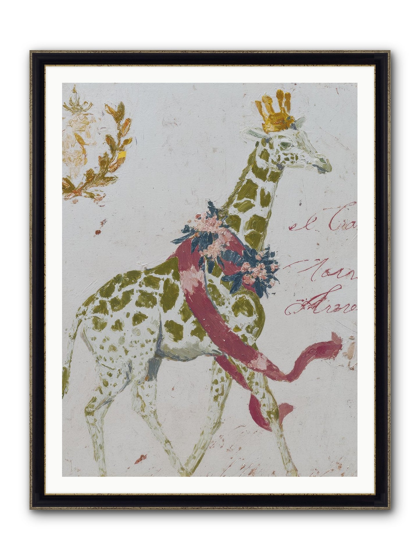 The Apricot Affair Framed Print - Black & Gold 36x48