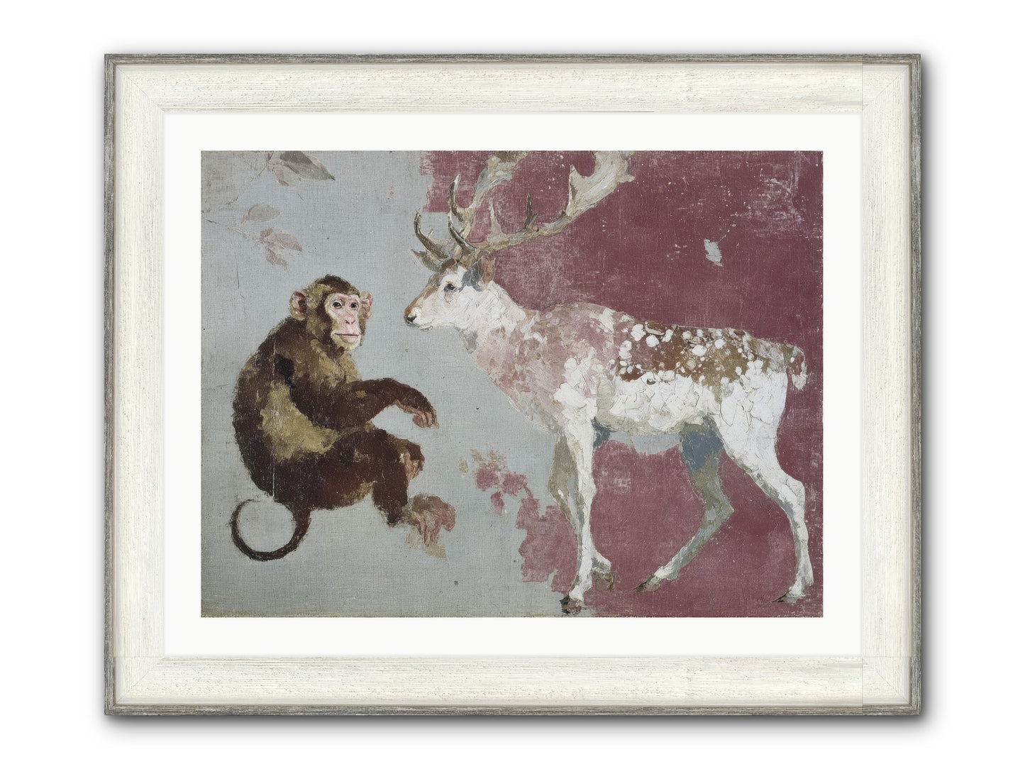 The Apricot Etiquette Framed Print - Driftwood White 32x24