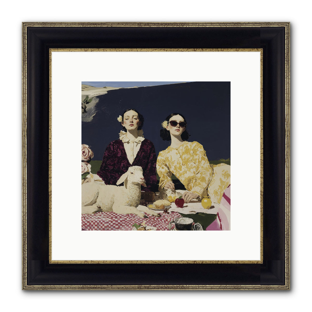 The Art of Almost Smiling Framed Print - Black & Gold 10x10